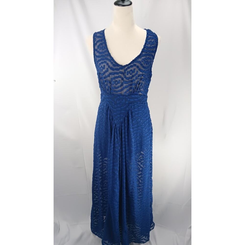 June & Hudson size medium Sheer lace sleeveless dress w/ slit over mini skirt